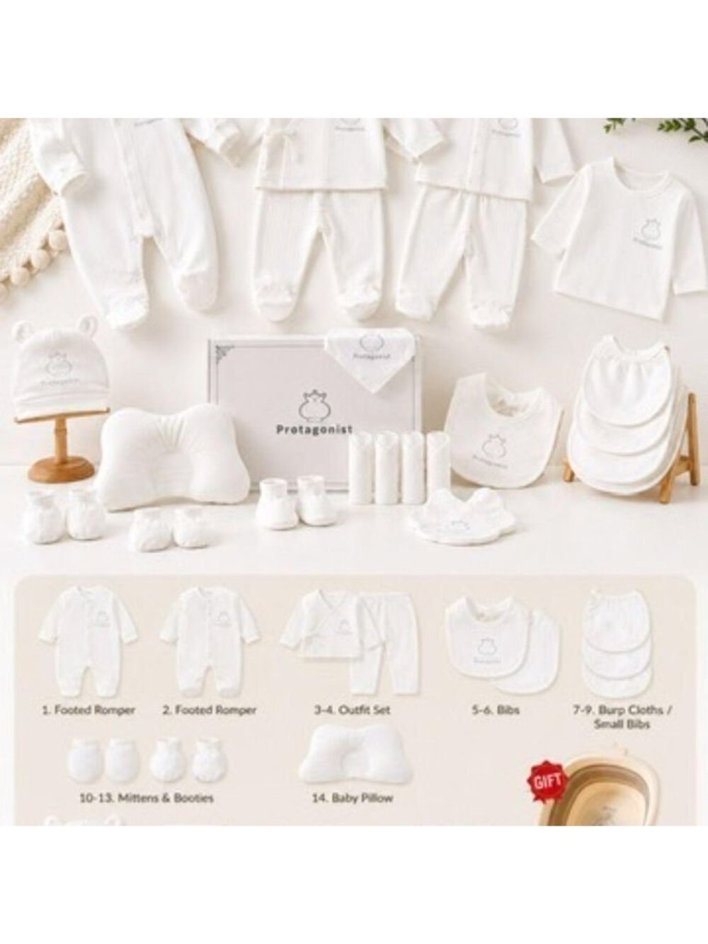 21-Piece Newborn 0-3 months Baby Gift Set | Soft Cotton Essentials - Picture 2 of 3